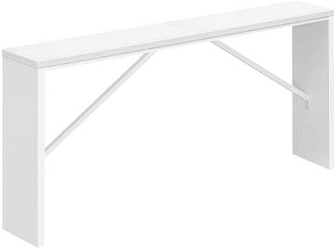 MAHANCRIS Konsolentisch, Sofa-Beistelltisch, Eingangstisch, Retro-Esstisch, Schmaler Beistelltisch Hinter dem Sofa, Robust und Stabil, Weiß ACTWT15801