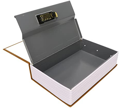 Buchtresor Kleiner Umleitungsbuchtresor Aufbewahrungsschloss Box Geld Münzen Karten Versteck Box mit Zahlenschloss (Kaffee)