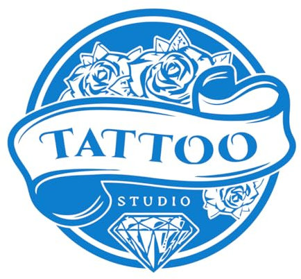 DIY Vinyl Wall Sticker Tattoo Studio Logo Poster Decor Waterproof Vinyl Decals for Glass Door Window PVC Stickers Wallpaper Small - 32x35cm