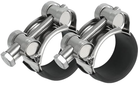 PATIKIL 29-31 mm T-Bolt slangklämma, 2-pack gummikuddat intag intercooler rörklämmor 304 rostfritt stål kylarslangklämma för 1,1 tums-3,1 cm rör
