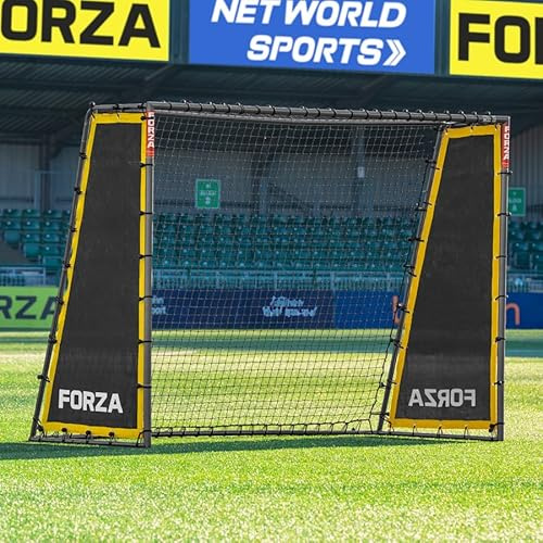 FORZA Steel42 Football Goal | Heavy-Duty Galvanised Steel Frame & Weatherproof Net – Multiple Sizes with Optional Rebounder Kit (Goal + Rebounder Kit, 8ft x 6ft)