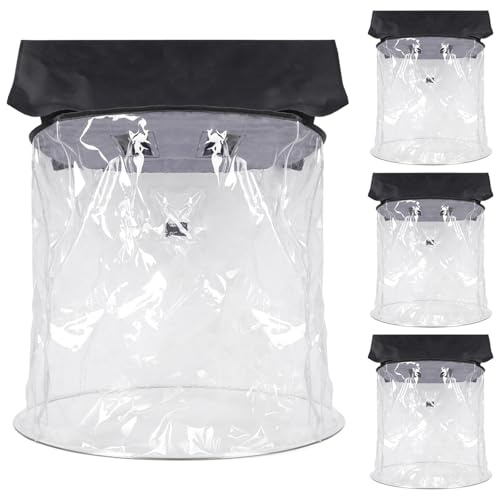 WECAN Professional Moving Head Light Rain Cover,Waterproof and dustproof Stage Lighting Protection Accessory, Transparent Vertical Hanging Stage Moving Head Light Rain Cover 4 Packs