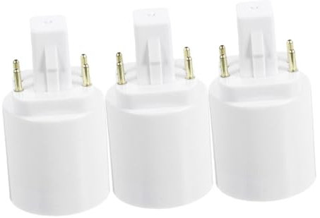 MAGICLULU 3 Stück G24q auf E27 Adapter: hitzebeständige Lampenfassungs-Konverter, 4-polige Fassung, Standard-Schraubfassungen für Glühbirnen