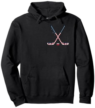 Hockey Ice Cream Drip American Flag Men Youth Boys Girls Pullover Hoodie