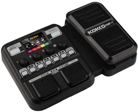 Kokko KMF-1 Multi-Effects Guitar Pedal – Guitar processor with 18 amp and cabinet models, 59 effects, looper, drum machine, AUX input and headphone output. Color: Black
