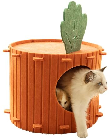 Grotta per gatti, semi-chiuso rimovibile, cavità per gatti a forma di carota, come per dormire, per casa, posto, posto per dormire, piccoli animali domestici di medie dimensioni