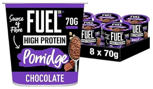 FUEL10K High Protein Chocolate Porridge Oat Cereal Pot 70g | Case of 8