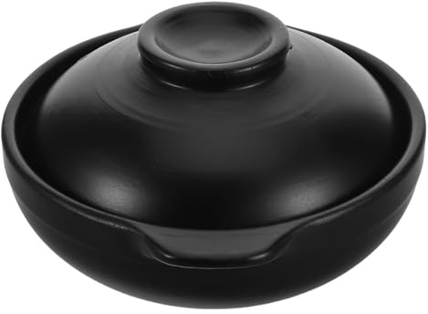 Operitacx Cazuela para Arroz y Guisos con Tapa, Retención de Calor Prolongada, Fácil Limpieza, Adecuada para Cocina Coreana en Hogar y Restaurante