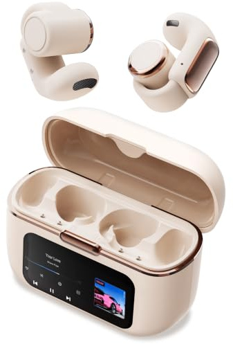 Écouteurs Bluetooth sans Fil Clip Oreille Ouvert,avec Écran LED et 4 Go | Open Clip Earbuds,Casque Bluetooth 5.4 Sans Fil,Microphone HD Intégré,36H,Etanche IPX5,Écouteurs Sport pour Fitness