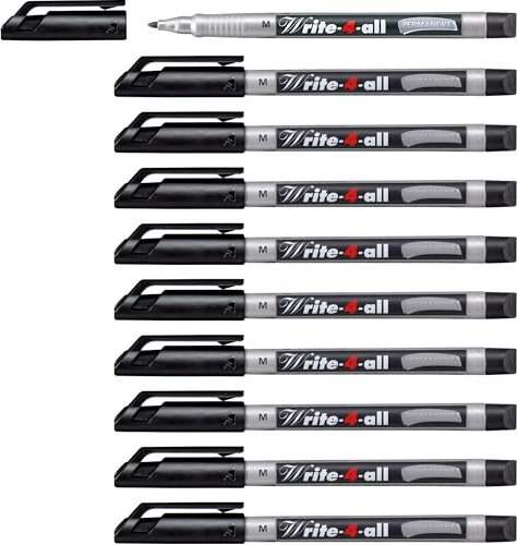 STABILO Write-4-all - Permanent Marker Pen - Medium - Pack of 10 - Black