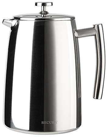 Secura French Press Coffee Maker, 50-Ounce, 304 Stainless Steel Insulated Coffee Press with Extra Screen
