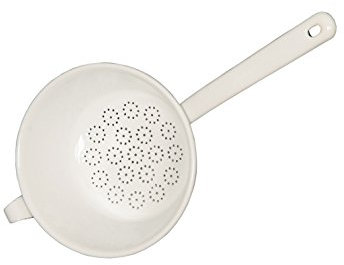 Riess, 0326-033, Passiersieb 18, CLASSIC- WEISS, Länge 39.7 cm, Höhe 9.2 cm, Emaille, weiß, Küchensieb