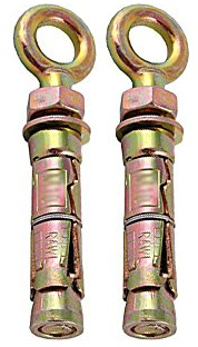 Charles Watson Heavy Duty M12 Eye Bolt Shield Anchor, 2 Pack | Provides a highly secure anchorage point in concrete or solid brickwork for overhead suspension or tie-down applications.