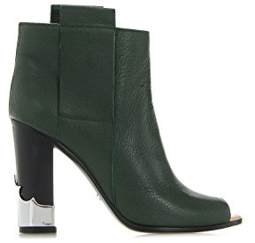 Golden Goose Shoes NUI Leather PEEP-Toe Ankle BOOTS-36 Donna Green