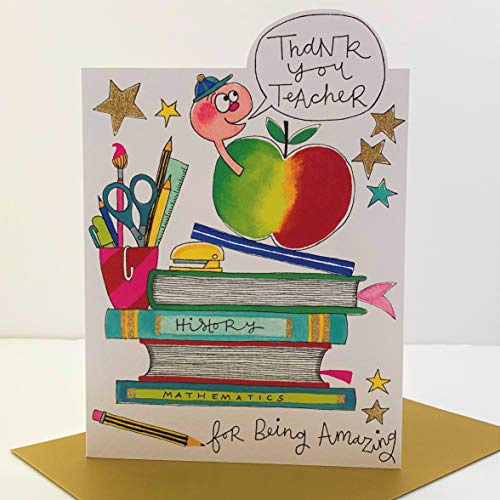 Rachel Ellen - Tarjeta de agradecimiento, diseño con texto en inglésThank You Teacher for Being Amazing Card