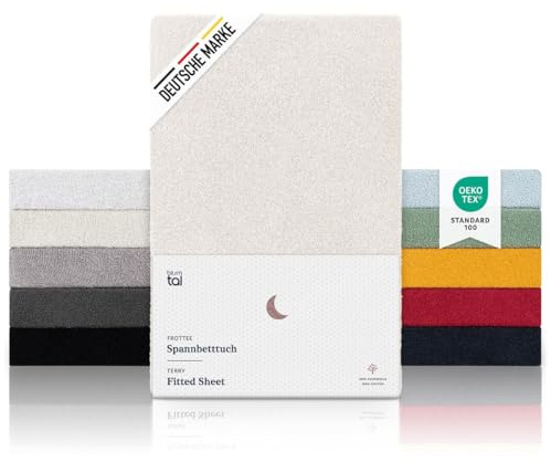 Blumtal® frotté underlakan 90 x 200 cm - OEKO-TEX certifierat underlakan 90x200 cm - frotté underlakan upp till 25 cm madrasshöjd - frotté underlakan - bäddlakan värmande i Elfenben