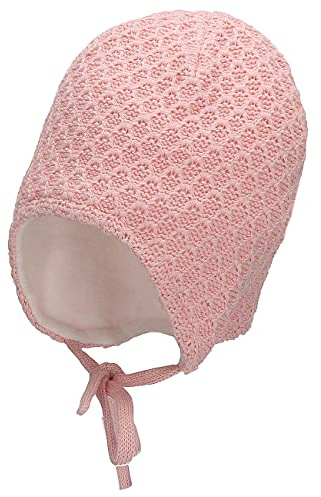 Sterntaler Baby Mädchen Strickmütze - GOTS Strickmütze mit Bindeband - aus Baumwolle - rosa, 33