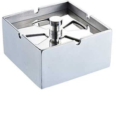 DYPASA Cendrier pour Cigarettes Cendrier Rotatif carré en Acier Inoxydable personnalisé avec Couvercle cendrier Coupe-Vent Grande Voiture Domestique Cendrier Moderne décoratif Portable (Size : A)