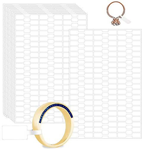 Schmuck Preisschilder Aufkleber, 500 Stück Preisetiketten Weiße Blanko-Etiketten Barbell Form Etiketten Selbstklebend Schmucketiketten für Halskette Ohrringe Armband Ring