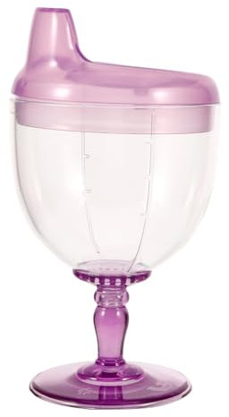 180ml Toddler Sippy Cup, Plastic Goblet Training Cup with Lid Wine Glass Mug Water Bottle with Sippy Nipples Beverage Goblet Mug for Kids Learning Drinking