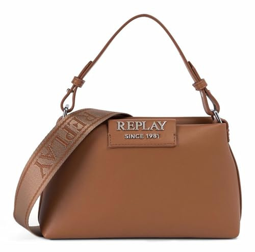 REPLAY Damen Handtasche mit Tragegurt, Caramel Cafe' 0212 (Braun), Einheitsgröße
