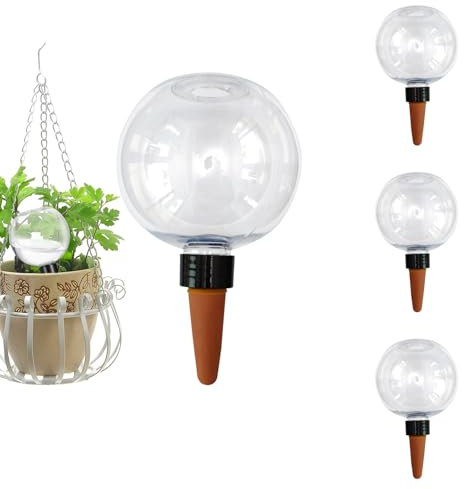 4 sfere di irrigazione per piante, 500 ml, dispositivi automatici, acqua gocciolante, cipolle trasparenti