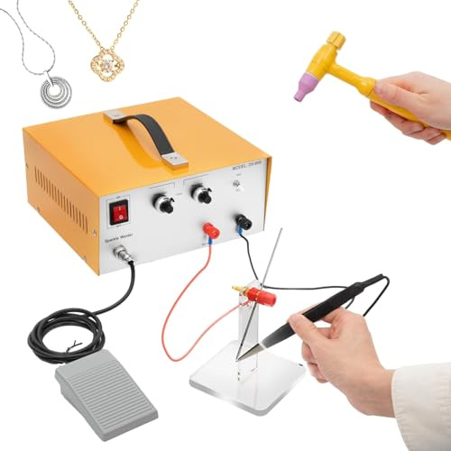Soldadora por puntos para joyería, máquina de soldadura por puntos de pulso eléctrico de 80A, rango de soldadura de 0,5 a 1,5mm, máquina de soldadura eléctrica, ajuste de potencia grueso y fino