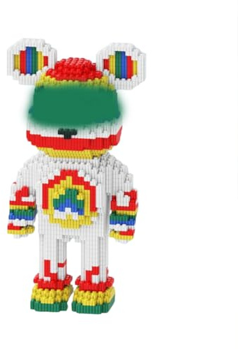 wedfcvrt Ensemble De Blocs De Construction Rainbow Bear,Ensemble De Briques d'ours Créatives,Micro Blocs De Construction d'ours en Forme d'animal 3D Décoration De Maison pour Adultes Et Enfants