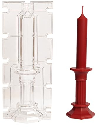 Molde para hacer velas, moldes acrílicos en forma de candelabro 3D para hacer velas, molde reutilizable de estilo europeo para velas perfumadas, regalo para amigos y familiares, 18 x 5 cm