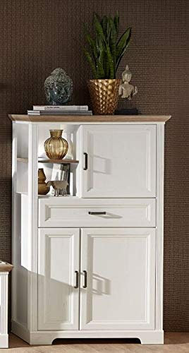 Froschkönig24 Jasmin Stauraumelement Wohnzimmerschrank Pnie hell/Eiche