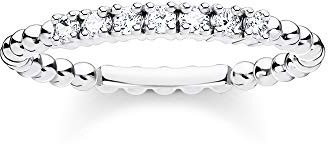 THOMAS SABO Ring Kugeln mit weißen Steinen silber 925 Sterlingsilber