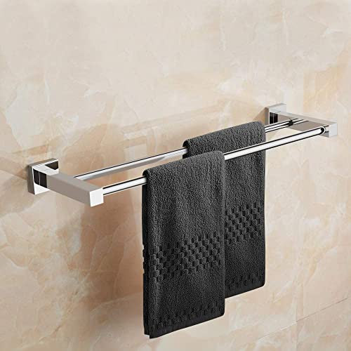 HONPHIER® Handtuchhalter Chrom Handtuchstangen Edelstahl Doppelstange Handtuchstange Bad 60cm, Handtuchhalter für Badezimmer Küchen Toilette