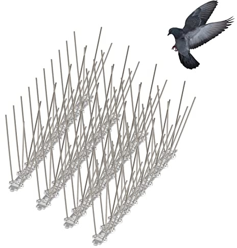 YODEN Bird Spikes (4 Pack) Stainless Steel Pigeon Spikes Powerful Deterrent To Birds, Crows And Woodpeckers, For Gardens And Windows Per Piece25 Cm