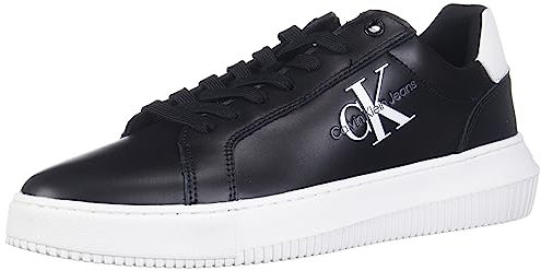 Calvin Klein Jeans Herren Chunky Sole Sneaker Chunky Cupsole Monologo Schuhe, Schwarz (Black/White), 42