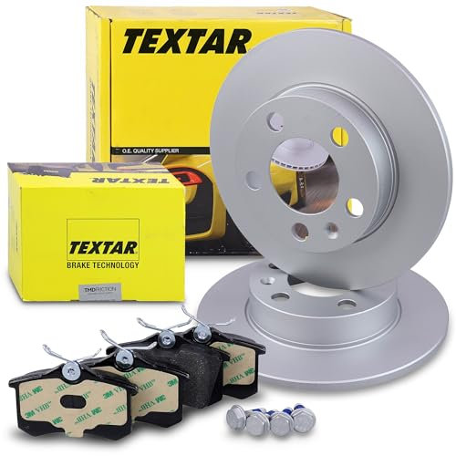 TEXTAR Bremsenset Hinterachse inkl. Bremsscheiben hinten Ø 230 mm voll und Bremsbeläge hinten Kompatibel mit AUDI A1, A2, A3, TT, SEAT IBIZA, LEON, SKODA FABIA, OCTAVIA, VW GOLF, NEW BEETLE, POLO