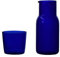 CosyCaya Juego de Tazas de Té de Vidrio de Color Caramelo Transparente, Simple de Jugo para Beber Resistente Al con Jarra de Té, Botella de Agua, Azul