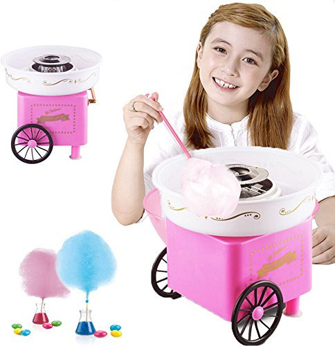 Machine à Barbe à Papa, 500W Candy Floss Maker, Design de Style Rétro, Excellent Cadeau Pour Les Fêtes D'anniversaire, la Fête des Enfants et le Jour de Noël,Rouge (31 * 31 * 30cm)