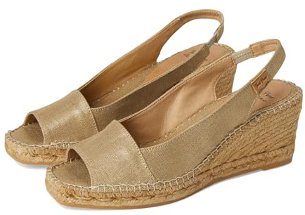Toni Pons Fiore, Sandalo Espadrillas con Zeppa Donna, Plati/Oro Tenue, 39.5 EU