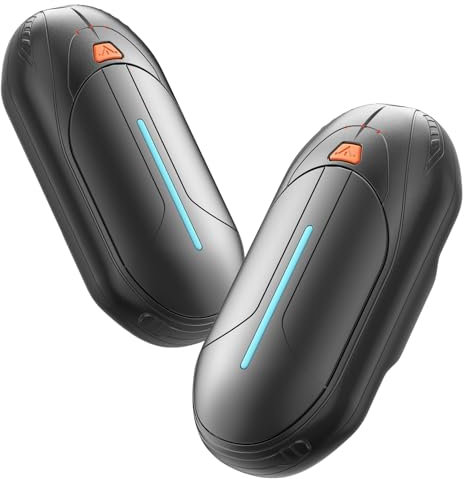 Wiederaufladbare Handwärmer 2 Pack, Riapow 6000mAh Elektrische Handwärmer, Bis 20 Stunden Langanhaltende, Ultraleicht und Dünn, Tragbar für Taschen und Handschuhe (Schwarz)