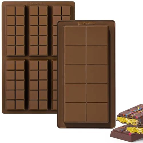 Schokoladenform Silikon - Silikon Tief Schokoladentafel Form 2 Stück Silikonform,Schokoladentafel Tiefe Schokoladenform, Extra Tief Schokolade Form für Schokolade Praline Süßigkeiten