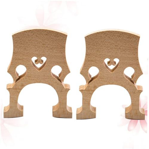 Zerodeko 2pcs Maple Cello Bridge Fitted Instrument Parts Natural Wood Grain Replacement for Professional and Student Cellos Lightweight and Easy to Shape
