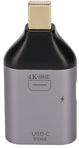 Plyisty USB C Till Mini DisplayPort-adapter, 4K 60Hz Aluminiumlegeringsomvandlare med Strömförsörjning, för Bärbar Dator Surfplatta Phone Monitor Projektor