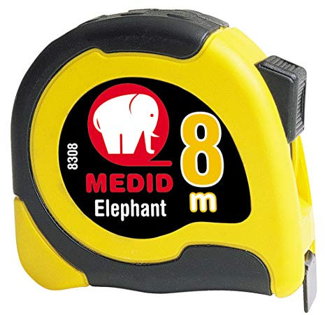 Medid 8308 Maßband - 8 Meter - 30 mm breite ABS Gehäuse mit griffigem Elastollan-Überzug - Bandbremse