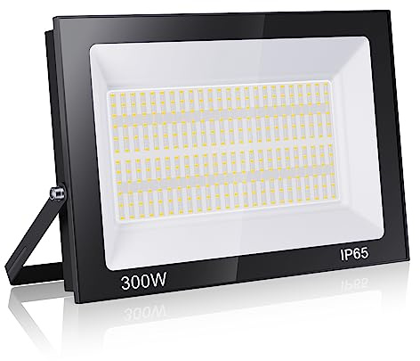 loyal 300W 30000LM LED-Flutlicht für den Außenbereich, 6000K Tageslichtweißes Sicherheitslicht für den Außenbereich, IP65 wasserdichte Außenwandleuchte, Spotbeleuchtung für Garten, Garage, Spielplatz,