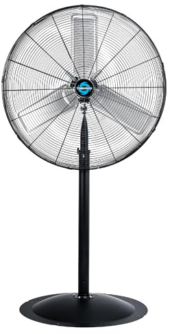 Tornado 8850 CFM 30 Inch Pedestal Fan Non-Oscillating High Velocity Fan Stationary, 3 Speed 10 FT Cord Metal, Commercial, Industrial Use, UL Safety Listed