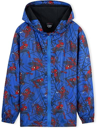 Get Trend Marvel Impermeable Enfant Garcon, Veste de Pluie Enfant Doublure en Polaire, Vêtement de Pluie Enfant Ado 4-14 Ans Spiderman Avengers