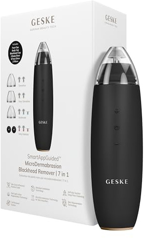 GESKE | SmartAppGuided™ MicroDermabrasion Blackhead Remover | Eliminador de puntos negros 7 en 1 | Limpiador de poros eléctrico | limpieza al vacío innovadora | herramientas de belleza