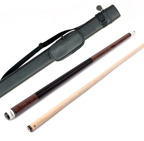 Riley Centurion Queue de Billard American Pool 147 cm Pointe 13 mm avec poignée en Cuir synthétique avec étui (Queue et étui – Teinte Bois foncé)