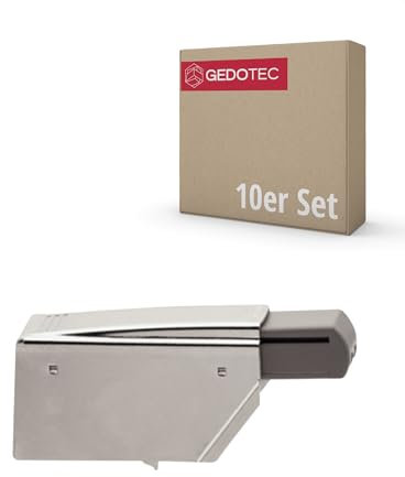 Gedotec Türdämpfer BLUMOTION | 10 Stück | 973A0500 | für Blum Innenanschlag-Scharniere | Türanschlag-Dämpfer zum Aufstecken | sanftes und leises Schließen von Möbeltüren | Aufsteck-Dämpfer vernickelt