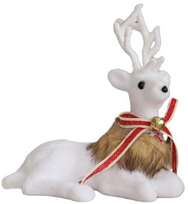 HDKEAN Weiße Rentier-Figur, realistisches Weihnachts-Rentier, Dekoration für Feiertagsdekorationen
